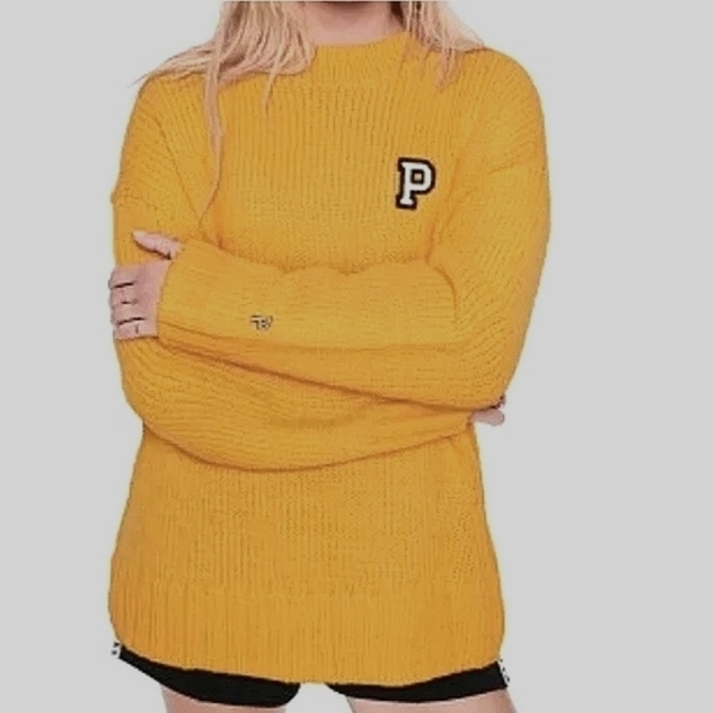 Victoria's Secret PINK Chunky Boyfriend Fit Pullover Varsity Sweater Oversized M